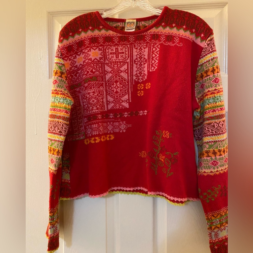 Vintage Oilily colorful stripe wool sweater, XL/L